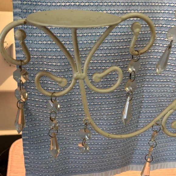 Elegant Cream Candelabra with Crystal Accents - Picture 2 of 8